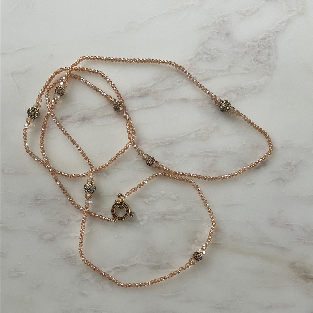 Heidi Daus Rose Gold Beautifully Beaded Crystal Necklace